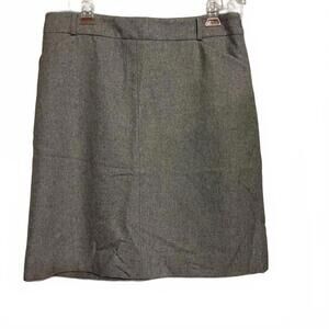 Wool blend Work Skirt, Fully Lined, Gray